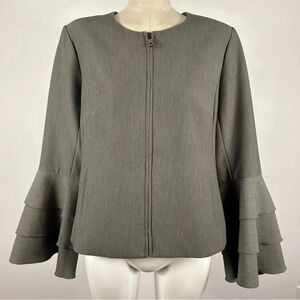 Banana Republic Gray Ruffle Sleeve Jacket